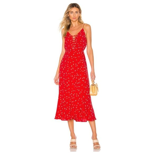 Bardot Women's Jackson Sleeveless Fit-and-Flare Dress in Fleck Red Print Size 12 - Picture 1 of 2